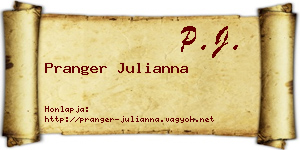 Pranger Julianna névjegykártya